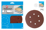 Papier ścierny krążek na rzep 150 mm Gr. 120 (6 otworów) 6 szt.