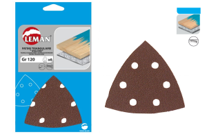 Papier ścierny trójkąt na rzep 94x94 Gr. 120 (6 otworów) 6 szt.