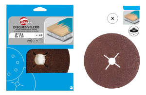 Krążek fibrowy 125x25 mm Gr. 36 metal/drewno 3 szt.